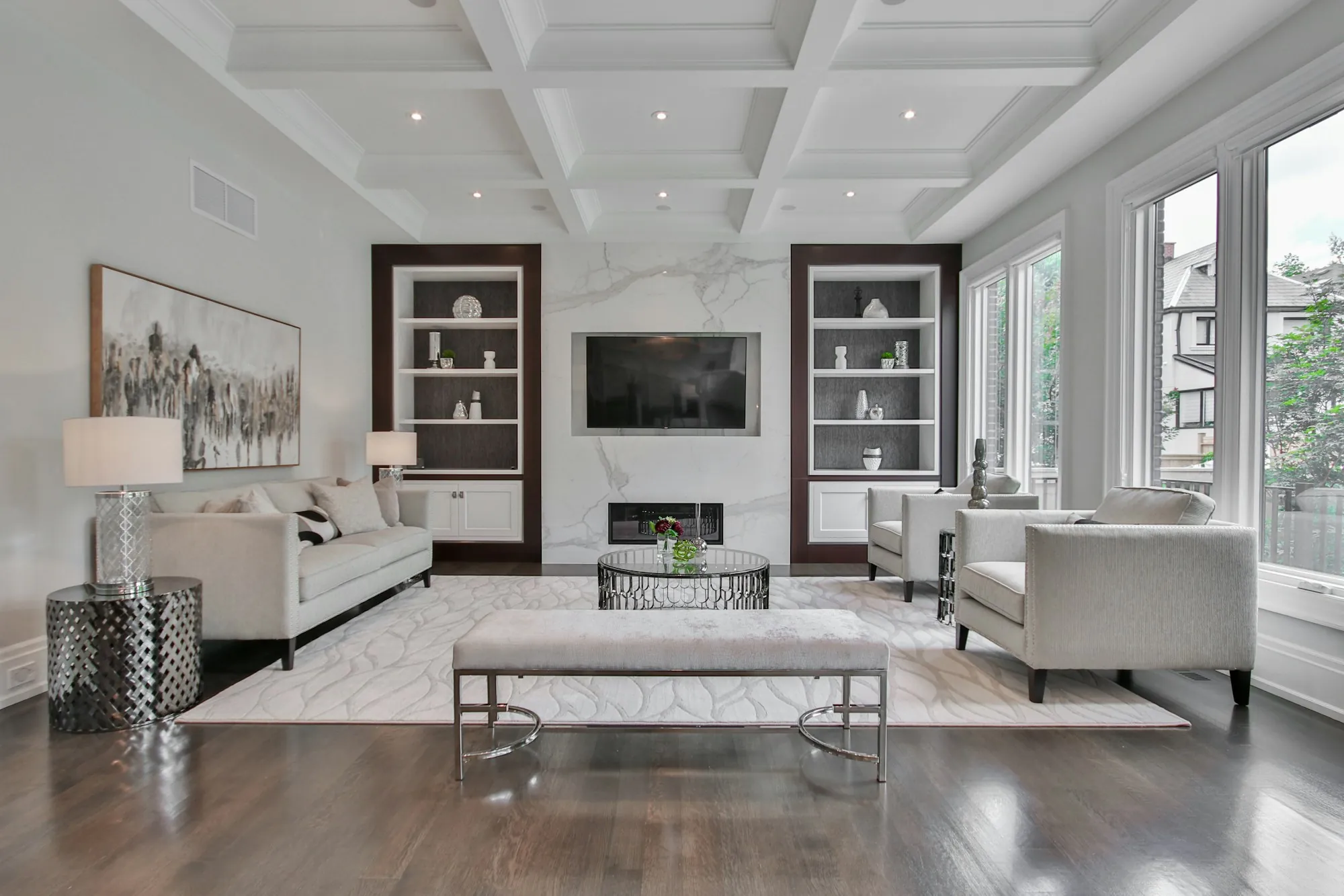 Quiet finished living room in a renovated home